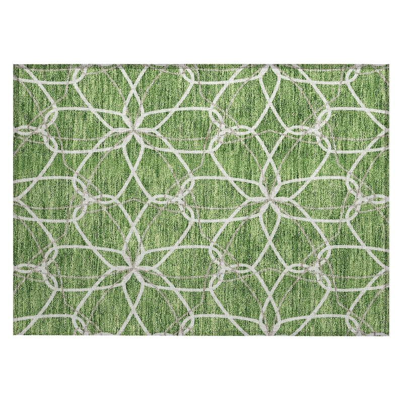 Machine Washable Indoor/ Outdoor Abstract Prism Chantille Rug