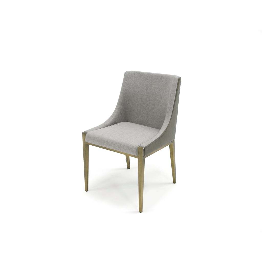 Modrest Fairview Modern Grey & Brass Dining Chair