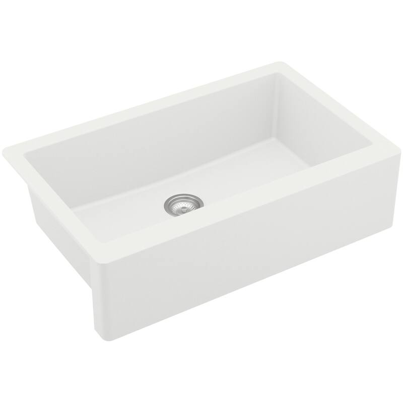 Karran USA QA-740 Farmhouse/Apron-Front Quartz/Granite 34" Single Bowl - White