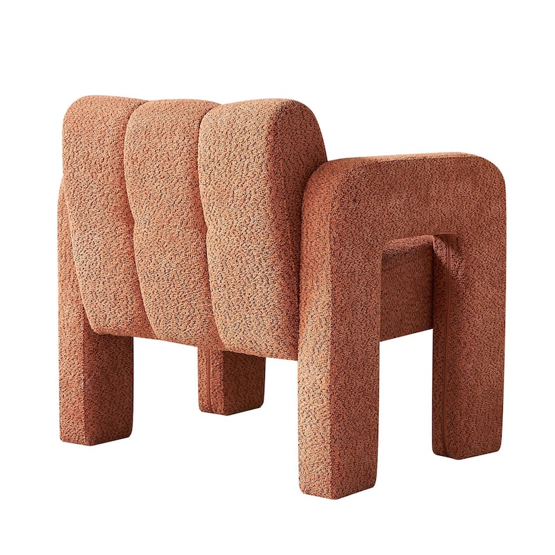 Boucle Accent Chair with Solid Wood Frame and High-Density Foam