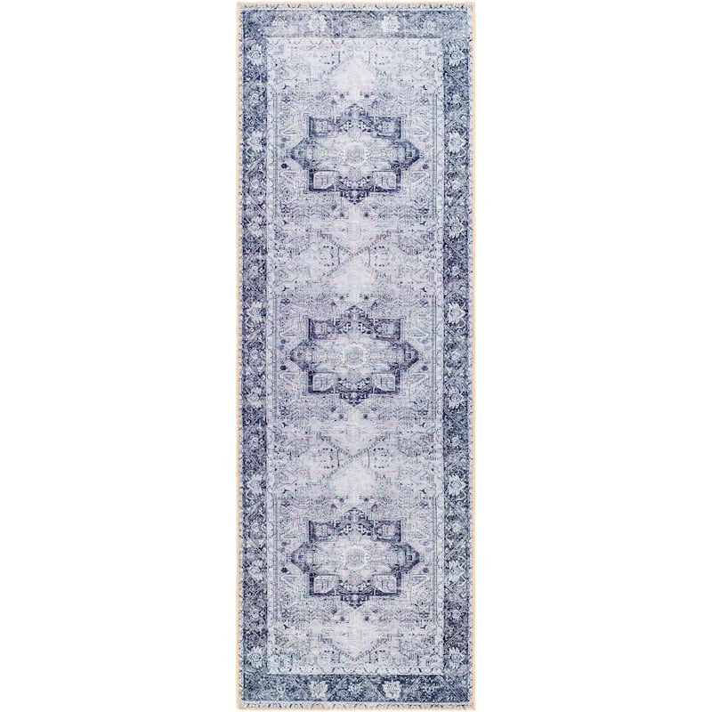 Livabliss Amelie Vintage Medallion Machine Washable Area Rug