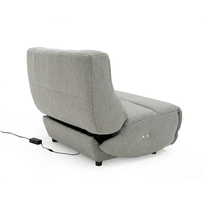 Divani Casa Basil Modern Grey Fabric Large Electric Recliner Chair