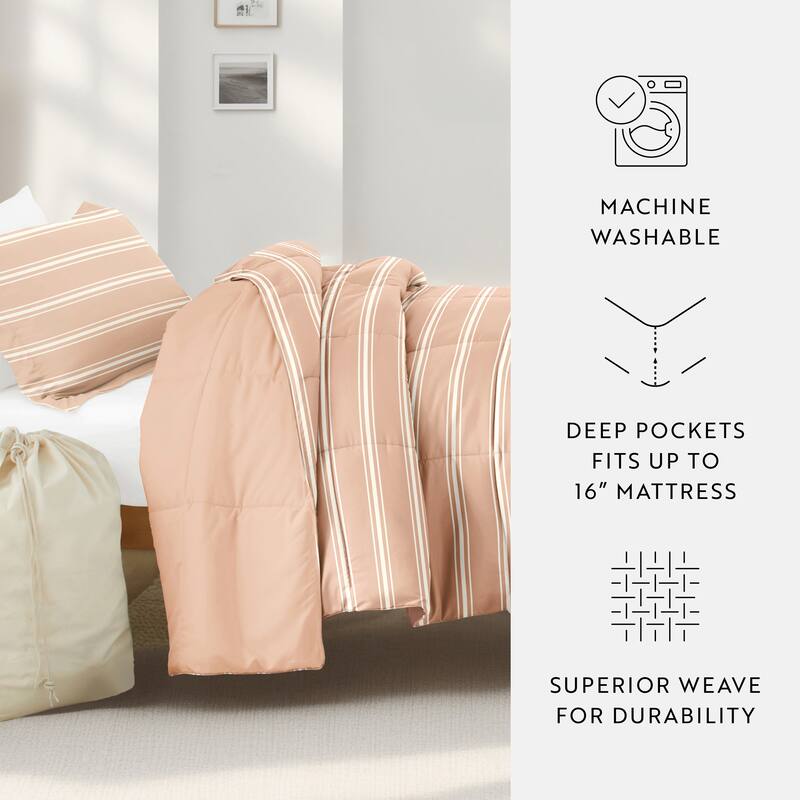 8pc Twin XL Pattern Dorm Bedding Bundle