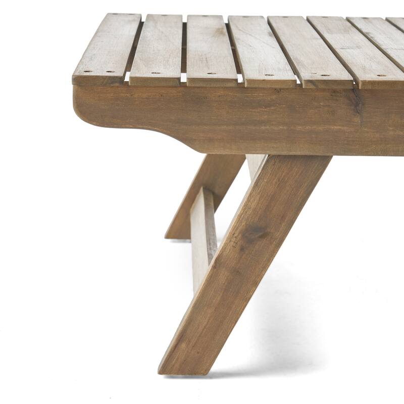 Sedona Outdoor 4 Seater Acacia Wood Chat Set with Side Table and Coffee Table by Christopher Knight Home