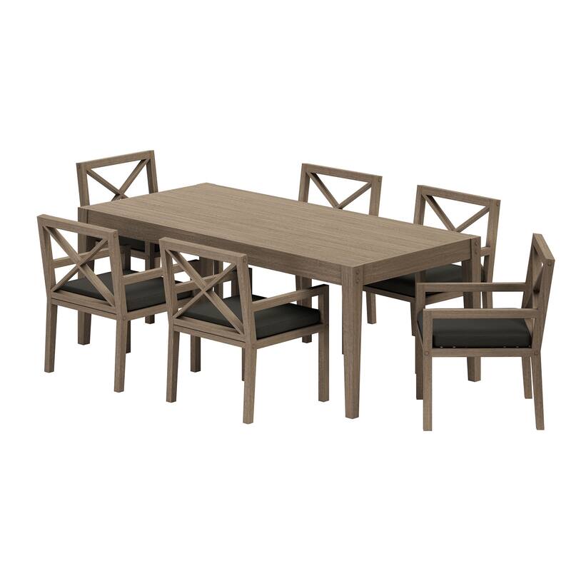 Northlake 7-Piece Outdoor Patio Teak Wood Dining Set
