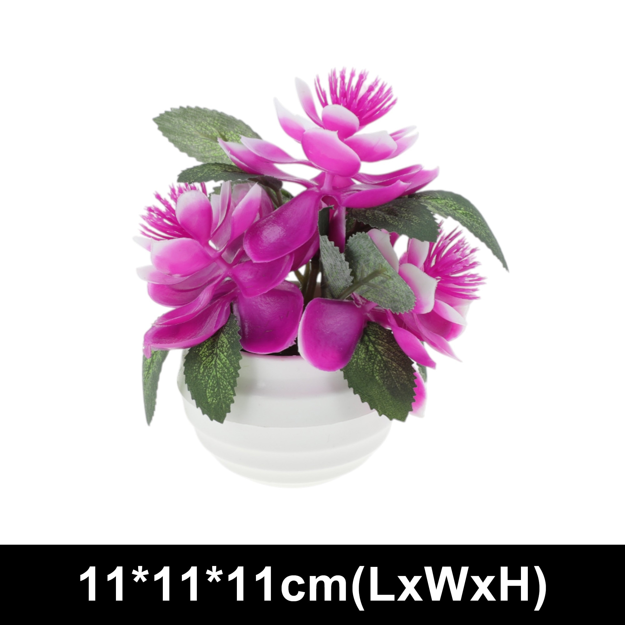 1 Pcs Artificial Plants 3-Piece Spiral Lotus Artificial Pot Plastic Sunset Red 11x11x11cm