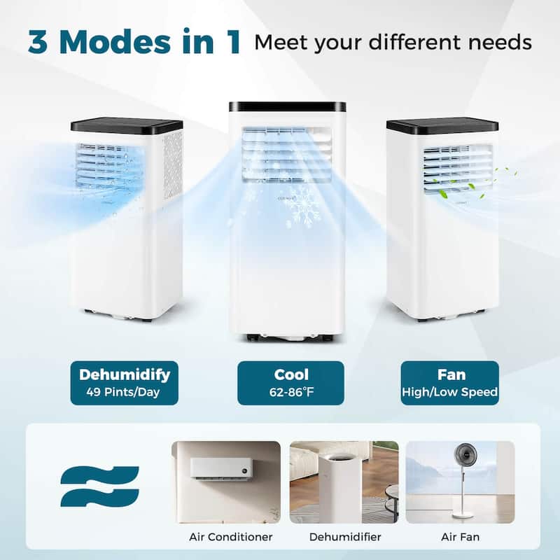 Costway 10000 BTU Portable Air Conditioner with Fan and Dehumidifier - See Details