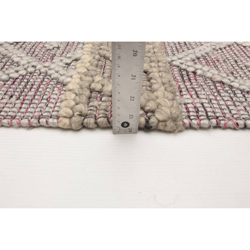 ECARPETGALLERY Braid weave Sienna Grey Wool Rug - 5'0 x 8'2