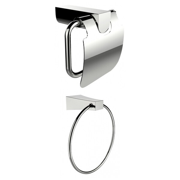 Chrome toilet roll holder and towel ring cheap set