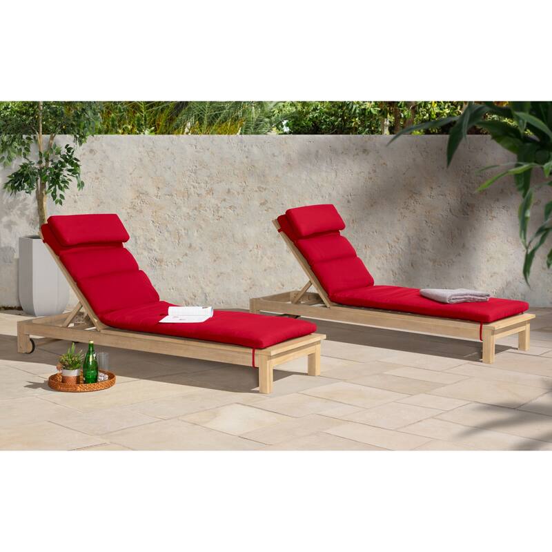 Kooper 2 Piece Sunbrella Outdoor Patio Chaise Lounges With Cushions