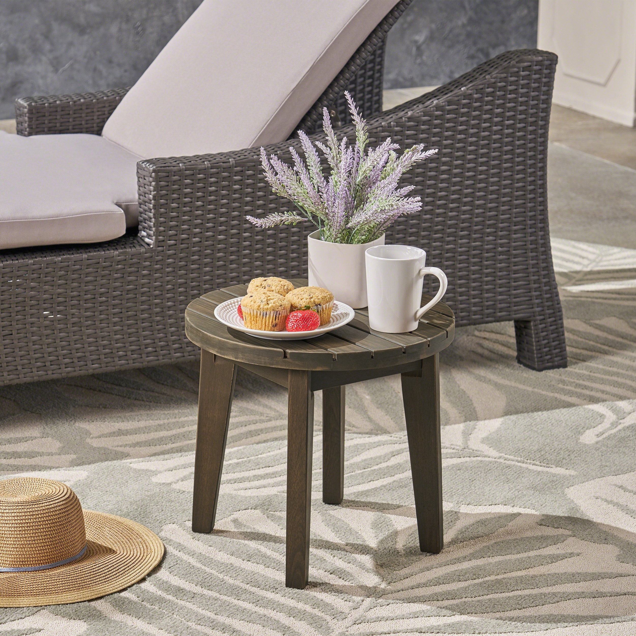 Christopher Knight Home Gertrude Outdoor 16" Acacia Wood Side Table