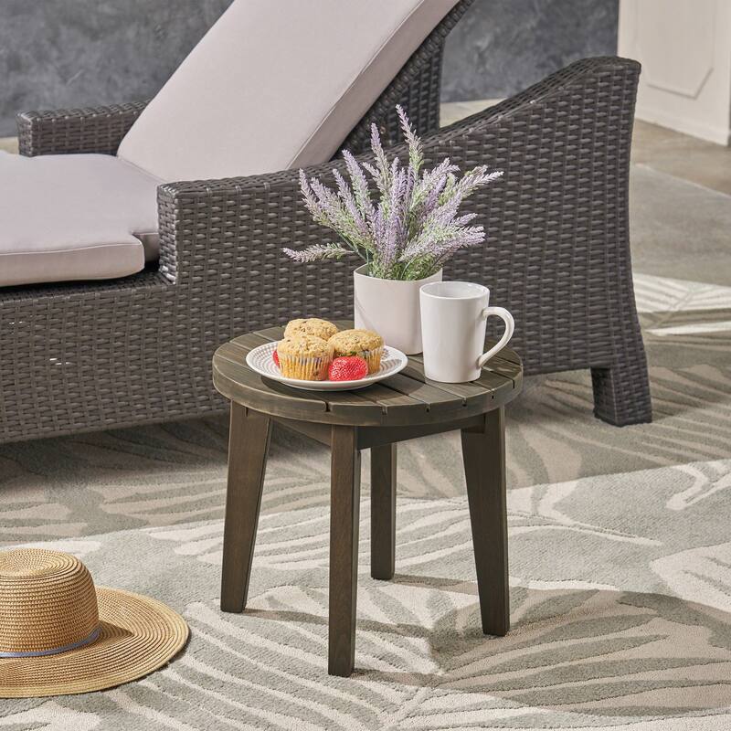 Outdoor 16" Acacia Wood Side table