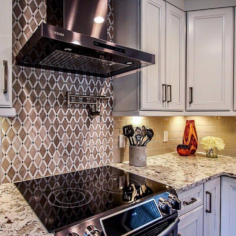Santorini Diamante 13.75x13.88 Athens Grey Marble Backsplash Wall Tile