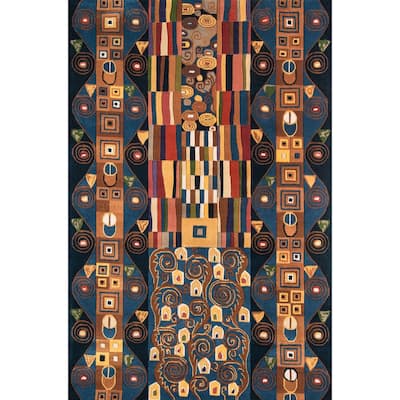 Momeni New Wave Hand Tufted Wool Contemporary Abstract Area Rug.