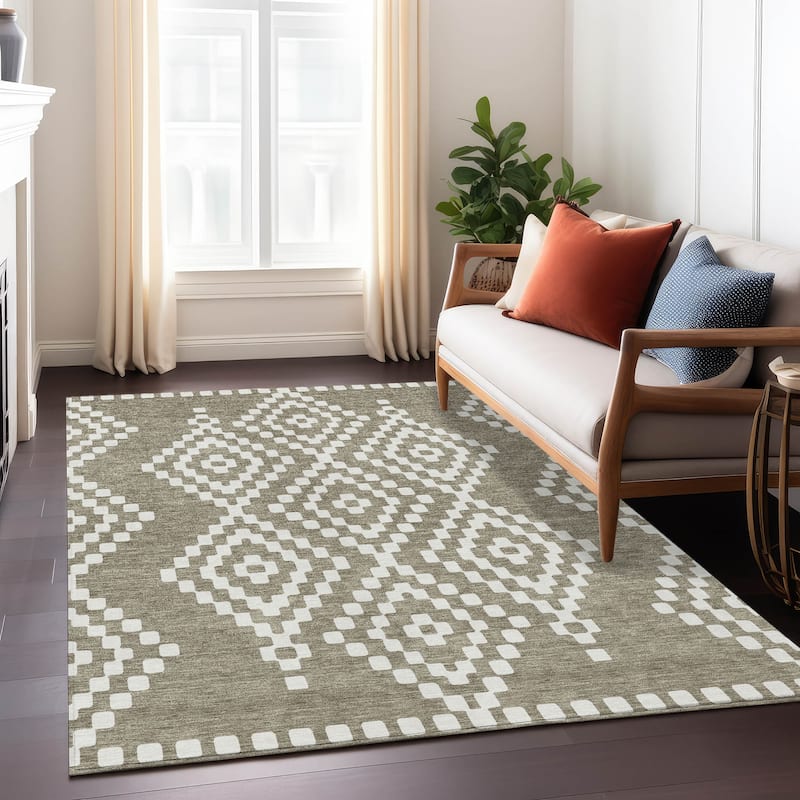 Machine Washable Indoor/ Outdoor Chantille Boho Moroccan Rug