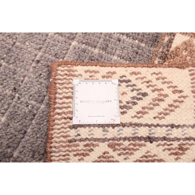 ECARPETGALLERY Hand-knotted Tangier Grey Wool Rug - 5'0 x 7'6