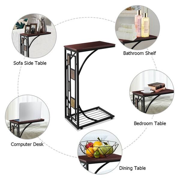 Shop Costway Coffee Tray Side Sofa Table Ottoman Couch Room
