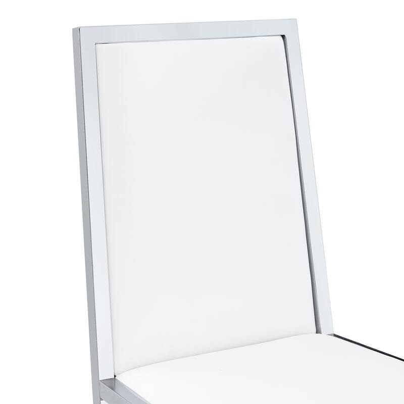 Set of 2, Metal Framed PU Dining Chairs: Ergonomic Design, A Simple And Luxurious Choice