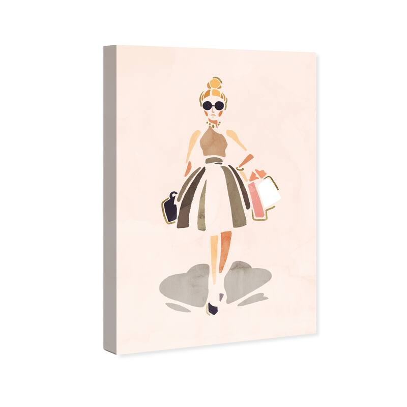 Wynwood Studio Canvas Fashion and Glam Abstract Girl Pink and Pastel Pink Glam Wall Art Canvas Print