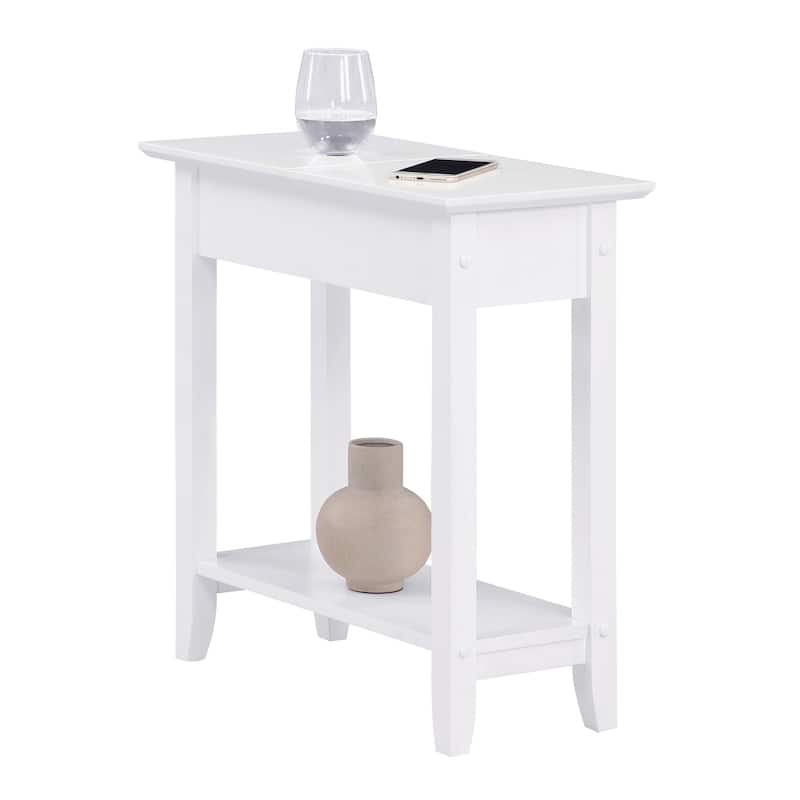 Flip Top End Table with Concealed Storage Compartment, Straight Legs and Sleek Narrow Design for Any Living Room - 23