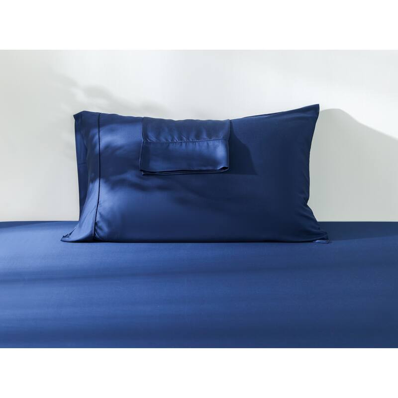 Twin Ducks Inc Rayon from Bamboo Pillowcase (Set of 2) - Navy - King