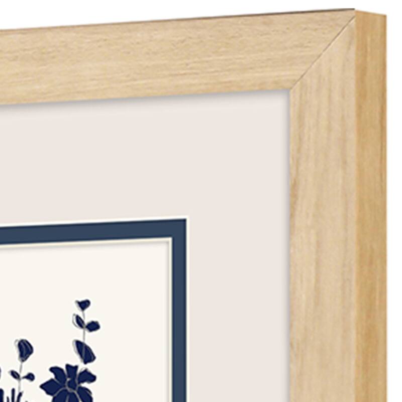 HomeRoots Set Of Two Indigo Sketch Brown Framed Wall Art