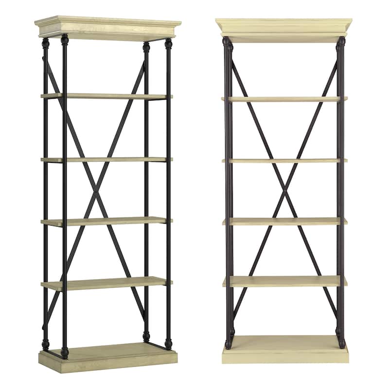 Dubrovnik Cornice Etagere Bookcase - Ivory White