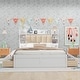 preview thumbnail 3 of 12, Queen Size Platform Kids Bed Frame with Storage Headboard, Shelves & 4-Drawers, White