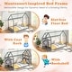 preview thumbnail 9 of 18, Twin Size Montessori Floor House Bed with Detachable Storage Shelves and Clothes Hanging Rack