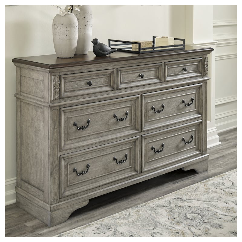 Ashley Furniture Lodenbay Gray & Brown Dresser - Brown - 7-drawer