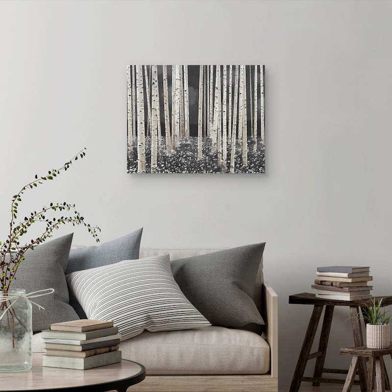 Birch Forest Dusk by Midori Greyson Canvas Art Print