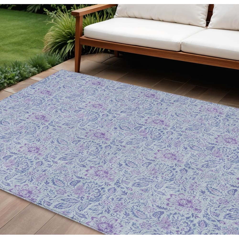 HomeRoots Floral Transitional Rectangle Outdoor Rug