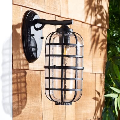 SAFAVIEH Lighting Rigel Outdoor Wall Sconce Set of 2 (LED Bulbs Included) - 8Wx6Dx13H