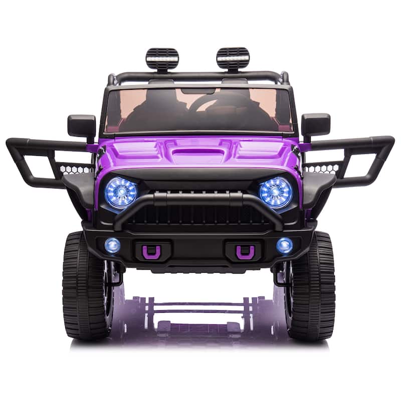 24V Two-Seater Kids Ride On Truck Car W/Parents Control,200w*2,Seat 20.28in W,Four-wheel Suspension,LED,2 independent seat belts