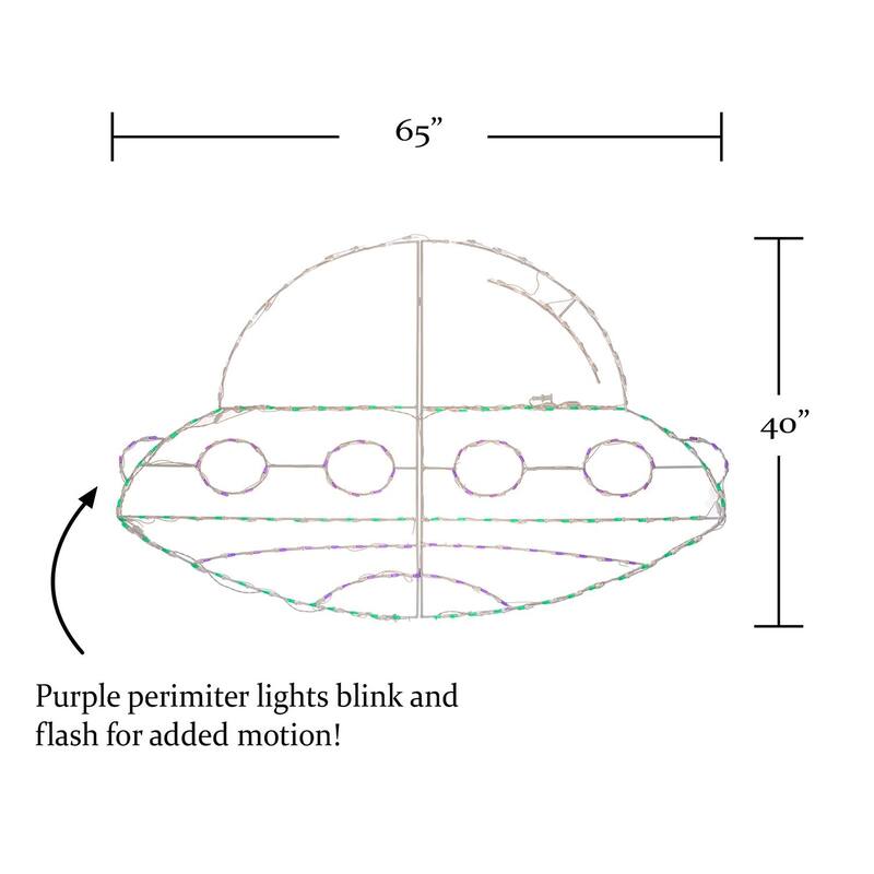 Halloween LED Alien Spaceship 65 in