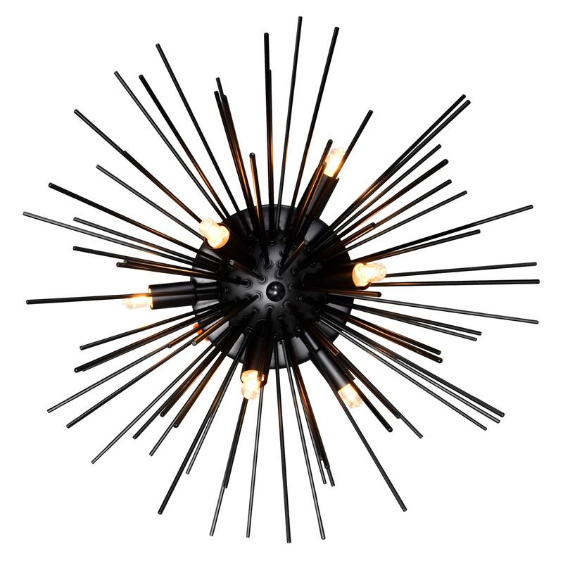 Savannah 6 Light Flush Mount With Black Finish