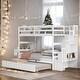 preview thumbnail 2 of 13, Modern & Clean Design Twin over Twin Bunk Beds With Twin Trundle and Stairway Storage Function,Elegant Children Bed