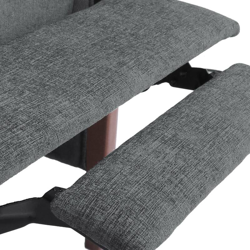 Birch Wood Push‑Back Recliner Chair with Channel Stitching