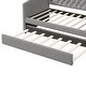 preview thumbnail 8 of 8, Gray Twin Upholstered Daybed Button Tufting Frame Sofa Bed with Trundle and Silver Nail Head Trim, Curved Arms for Guest Room