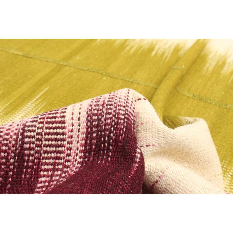 ECARPETGALLERY Flat-Weave Ankara FW Olive Wool Kilim - 5'3 x 7'5