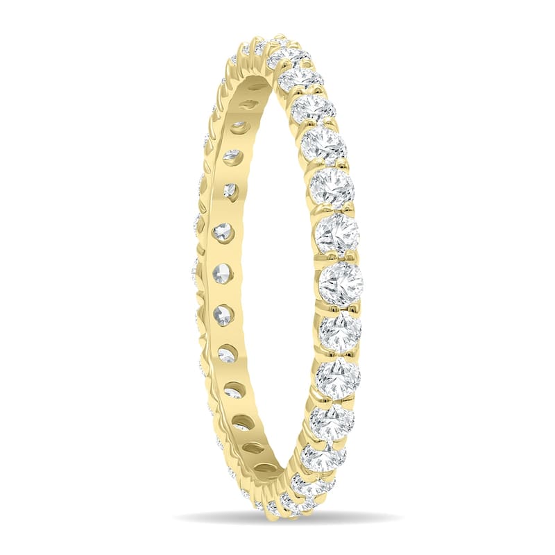1 Carat TW Thin Low Set Diamond Eternity Band in 10K Yellow Gold