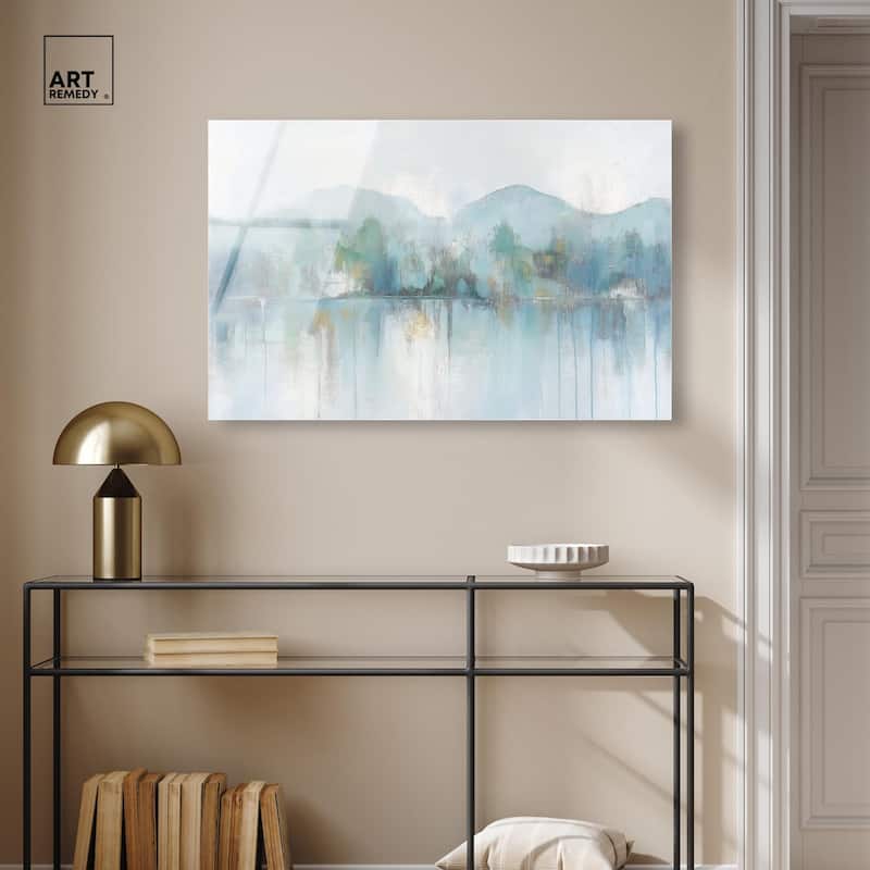 Mirrored Aqua Dream II Acrylic by Art Remedy, Ready to Hang