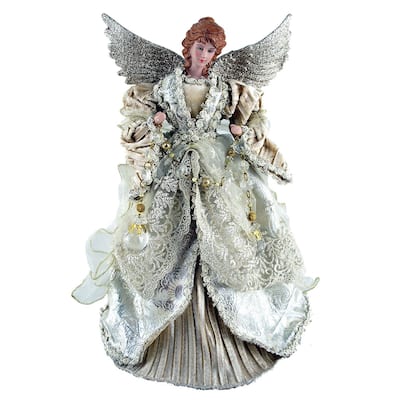 16" Gilded Angel Christmas Tree Topper, Unlit