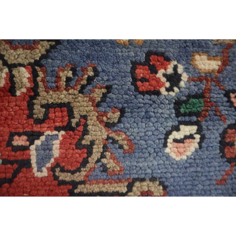 Hand Knotted Oriental 100% Wool Carpet Traditional Floral Red Hamedan Area Rug - 9' 7'' X 6' 7''