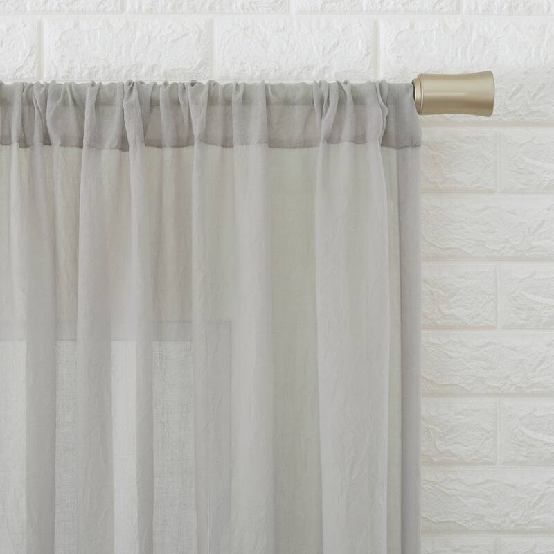 No. 918 Ladonna Crushed Texture Semi-Sheer Rod Pocket Curtain Panel, Single Panel