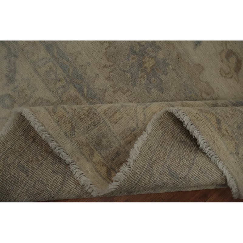 Hand Knotted Oriental 100% Wool Carpet Transitional All-Over Beige & Ivories Oushak Area Rug - 10' 0'' X 8' 0''
