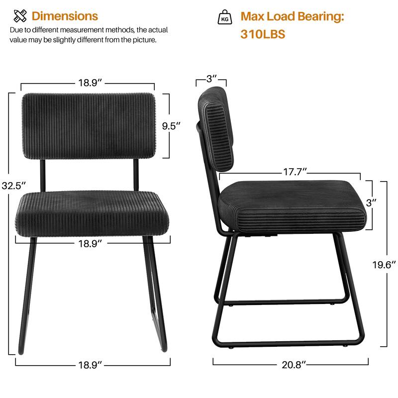 Modern Set of 2/4/6/8 Dining Chairs Upholstered Chairs with Open Back for Dining Room and Kitchen