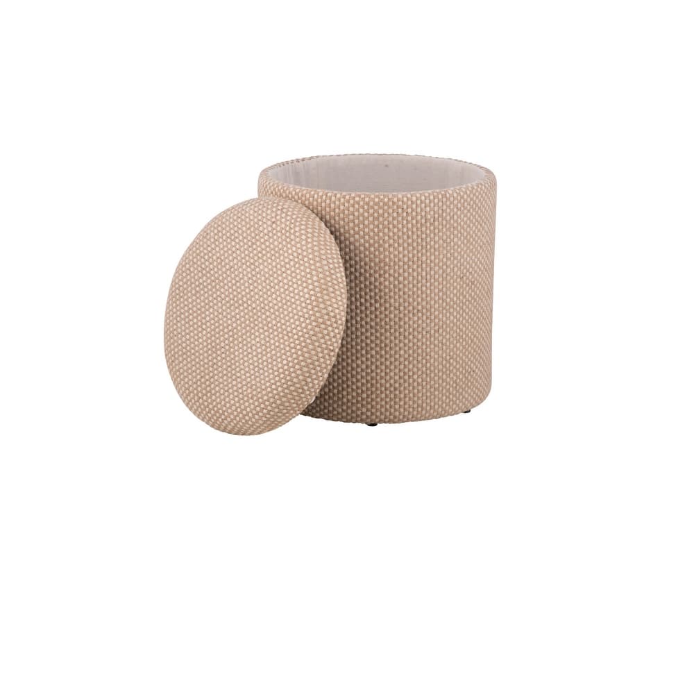 Handwoven Fabric Storage Ottoman