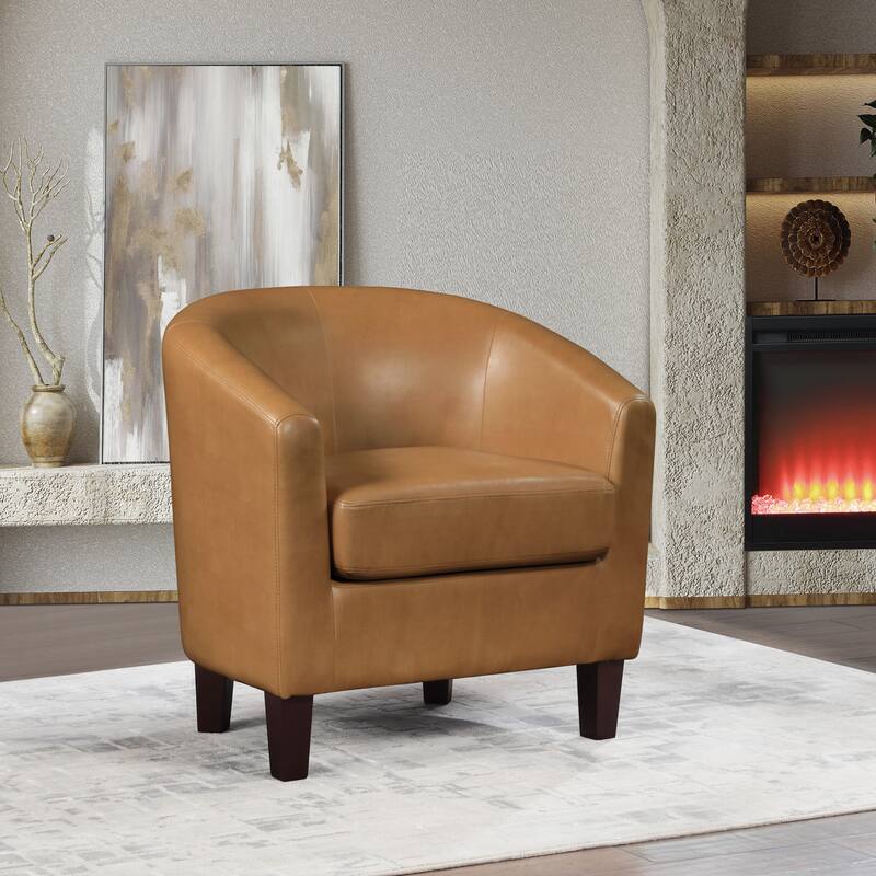 Ethan Fabric Tub Chair with Dark Espresso Wood Legs