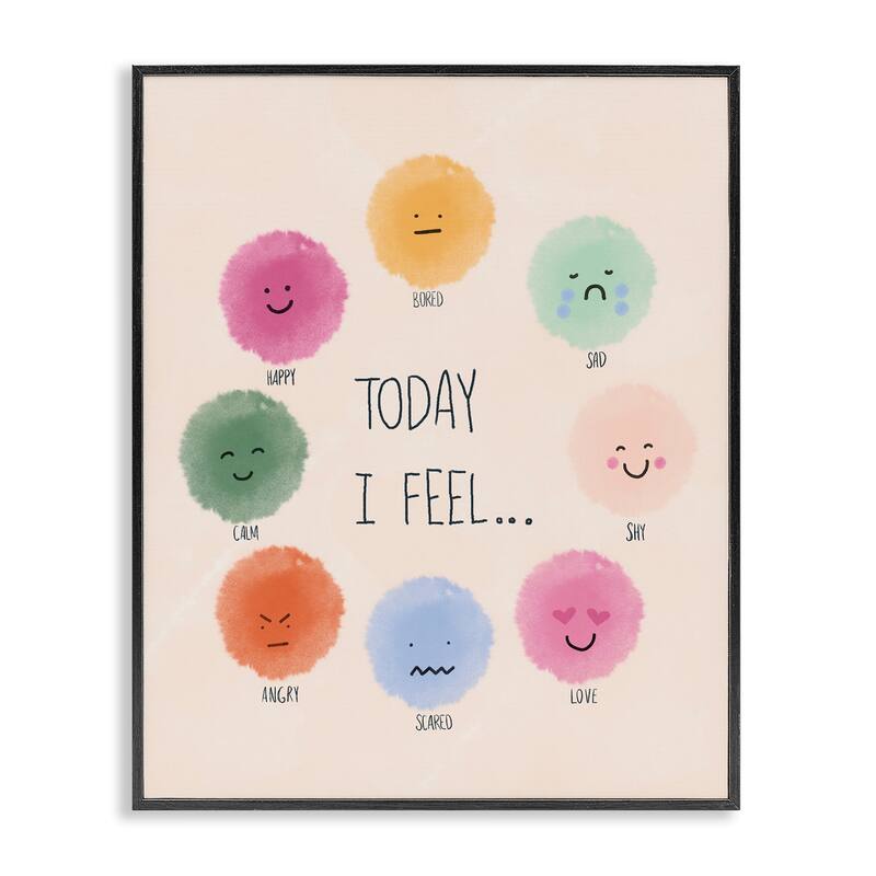 Stupell Educational Wheel of Emotions Framed Giclee Art Design By Chen Alyesh - 11 x 14 - Black